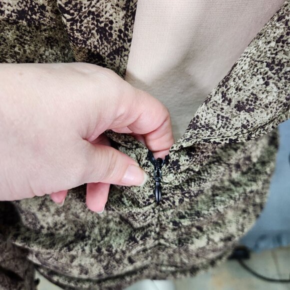 Forever 21 Snake Print Ruched Mini Dress With Long Sleeves & Back Zipper - Picture 4 of 7